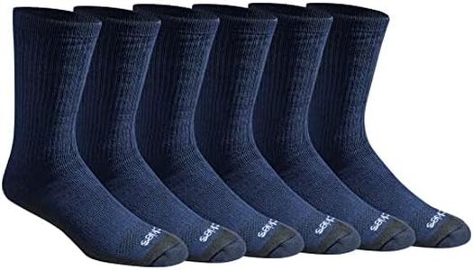 Dickies Men's Dri-tech Moisture Control Max Full Cushion Crew Socks Multipack, 3.0 Full Cushion Navy Marl (6 Pairs), 6-12