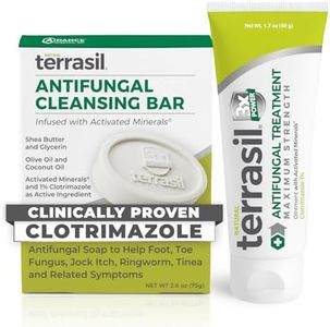 terrasil Antifungal Cream + Antifungal Soap 2-Product Kit Clinically-Proven Clotrimazole Effective Treatment & Relief: Jock Itch Athletes Foot Fungal Yeast Infection Ringworm (1.7oz Tube & 75g bar)