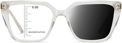 HOOBAY Photochromic Progressive Multifocus Reading Glasses Women,Progressive Readers No Line Quick-Transition Sunglasses (Clear, 1, x)