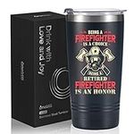 Onebttl Retired Firefighter Gifts for Men, Stainless Steel Fireman Tumbler 20 oz - Being an retired firefighter is an honor