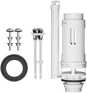 R&T 2-Inch Toilet Flush Valve Replacement Kit with Push Button, Tank to Bowl Gasket with SUS304 Bolts, Toilet Repair Kit Inside Tank for 2-piece Toilet A2473M