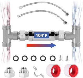 Frutlait Sensor Valve Kit for Instant Hot Water Recirculating Pump, 304 Stainless Steel Bypass Valve, Replaces Plastic Versions (367010, 595926, WP596816), Flexible Swivel Joints on Both Ends