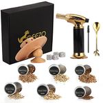 GEEZO Cocktail Smoker Kit with Torch,Six Flavors of Wood Smoker Chips Bourbon/Wiskey Drink Smoker Infuser,Bar Set, Birthday Gifts for him/Father/Husband/Father's Day/Halloween/Christmas(NO Butane)