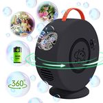 Bubble Machine, Portable Rechargeable Bubble Maker Toy for Kids, 90°/360°Rotating, 500ml Automatic Bubble Blower for 3 4 5 6 Year Old Toddlers Girls Boys Gifts, Outdoor Party Wedding Birthday Toys