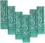 EVERY-VILLE Where EVERYone is Welcome 6-Pack 100% Cotton Bandanas - Holiday Gifts for Men Women, Teal