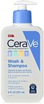 CeraVe Baby Wash & Shampoo | 2-in-1 Tear-Free Baby Wash for Baby Skin & Hair | Fragrance, Paraben, Dye, Phthalates & Sulfate Free for Baby Bath | Baby Soap with Vitamin E | 8 Ounce