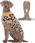 Kuoser Dog Recovery Suit for Dogs After Surgery,Professional Surgical Onesie for Female Male Dogs Spay Neuter,Soft Dog Surgery Suit Bodysuit for Abdominal Wounds Skin Disease,Coffee Leopard 2XL