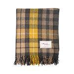 The Scotland Kilt Company Scottish Throw Large Wool Tartan Rug in Buchanan Natural - Warm Picnic Travel Blanket - 60 x 70”