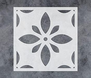 GSS Designs Floor Stencils Wall Stencils for Painting 12x12Inch Large Tile Stencils for Painting Walls Paint Stencils for Walls and Floors Concrete Stencils for Patio, Milky White