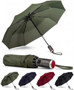 LifeTek Premium Travel Umbrella - Windproof & Compact for Men & Women, Automatic Open Close, Fits in Purse Laptop Bag or Backpack, Strong Frame for Heavy Rain & Sun UV Protection, 45 Inch Green FX2