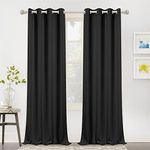 MYSKY HOME Black Out Curtains 95 Inch Extra Long Black Curtain for Bedroom Thermal Insulated Room Darkening Drapes with Grommet for Living Room Privacy Protection, Set of 2, 52" x 95", Black