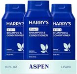 Harry's Men's 2 in 1 Shampoo and Conditioner for All Hair Types - Original Aspen Scent - (3 Pack) 14 fl oz - No Parabens or Sulfates