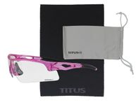 Titus G20 All Sport Safety Glasses Shooting Eyewear Motorcycle Protection ANSI Z87+ Compliant (with Pouch, Pink Frame - Clear Lens)
