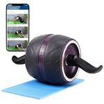 SOLARA Ultra Wide Ab Roller for men best quality, Abdominal fitness trainer and Stomach exercise machine | Knee mat included | 40-page eBook and 8 Videos