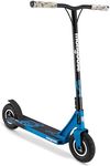 Mongoose Tread Pro Youth/Adult Freestyle Dirt Kick Scooter, Ages 8 Years and Up, Air Filled Tires, Max Rider Weight 220 Pounds, Black/Blue