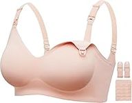 momcozy Nursing Bras for Breastfeeding, YN21 Seamless Ultra Comfort Maternity Bra, Natural Shape, Pregnancy Sleep Bralette Beige
