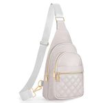 JasGood Sling Bag for Women Crossbody Leather Fanny Packs Chest Bag Sling Backpack for Fashion Travel,Light Gray