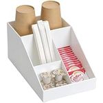 Navaris Coffee Station Organizer 4 Compartments - Coffee Organizer Station for Sugar, Creamer, Cup, Tea - Coffee Bar Organizer for Office and Kitchen Countertop Organization