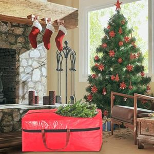 Christmas Tree Bag 4FT/5FT Small Christmas Tree Storage Bag Waterproof Tearproof with 4 Handles Easy to Transport/Organize Red
