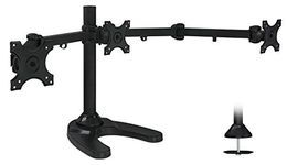 Mount-It! Triple Monitor Stand | 3 Monitor Stand Mount | Free Standing and Grommet Bases | Fits 19 20 21 22 23 24 Inch Computer Screens | Three Heavy Duty Adjustable Arms | VESA 75 100 Compatible