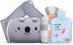 Hot Water Bottle, Warm Water Bag Rubber Hot Water Pouch with Soft Plush Hand Waist Warmer Cover, Cute Unicorn Hot Water Bag for Pain Relief from Arthritis, Headaches, Hot and Cold Therapy