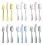 IKEA Kalas Baby/Toddler 18 Piece Cutlery Set, Pastel Multicoloured, BPA Free