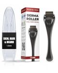 RUBAB MEN 1.5Mm Derma Roller With Travel Case|540 Titanium Alloy Needles Rejuvenates Skin Tone&Activates Hair Follicles For Faster,Thicker Hair&Patchy Beard Growth|Safe&Easy To Use,100 Grams