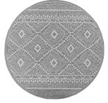 the carpet Calgary Robust Outdoor Rug, Modern Design, Weatherproof and UV Resistant, for Balcony, Patio and Conservatory, Also Suitable for Kitchen or Dining Room, Grey Diamond, 120 x 120 cm