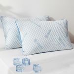 AYKA Premium Cooling Microfiber Pillow for Sleeping | Super Soft & Fluffy Bed Pillow | 100% Virgin Microfiber Filling | Breathable | Ideal for All Sleeping Positions | 17x27 | Breathable | Set of 2