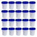LEFUBABY 20 Pack 4oz Disposable Specimen Cups with Blue Screw-on Cap Cover