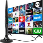 Indoor TV Antenna for Free Channels Canada, 2026 Long Range HD Digital TV Antenna with 360° Reception & Strong Magnetic Base, Supports 4K 1080P UHF VHF, 10FT Coax Cable for All HDTVs