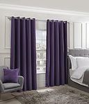 Emma Barclay – Blackout Curtains for Bedroom Living Room Thermal Insulated Woven Eyelet Blackout Curtains Cali Collection (66” x 72” Inch)(Amethyst)