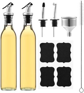 HAOYULUO Lot de 2 Bouteille Huile, 500 ml Bouteille Huile olive bec verseur, Distributeur huile avec entonnoir, Adapté à la cuisine, au Barbecue et à d'autres Activités de pique-nique en plein air