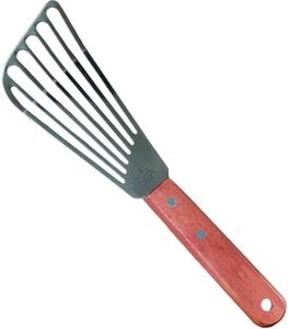 La Cuisine Fish Slotted Spatula Turner with Beveled Edged Stainless Steel, For Flipping Fish Egg Pancake Patties Fries. Blade 6.5", Size 11"