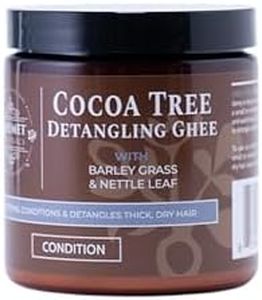 Qhemet Biologics Cocoa Tree Detangling Ghee - Softening Detangler Ideal for High Porosity 4C-3C Hair - Makes Combing Easier & Restores Pliability, Elasticity & Softness to Dry, Matted Hair (9 oz)