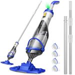 VIVOHOME Cordless Pool Vacuum with Telescopic & Extension Poles 278cm 18.5 GPM Suction 60 Min Run Time Handheld Cleaner Rechargeable with Battery Indicator for Pools Spas Hot Tubs