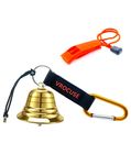 Bear Bells for Hiking for Dogs, Solid Brass Bear Bells Set with Whistle, Carabiner and Silencer for Camping, Mountain Biking, Horses, Saddle, Hiking, Fishing