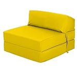 Ready Steady Bed Guest Foldable Z Bed Chair | Water Resistant Removeable Cover | Sleepover Sofa Futon Mattress | Bedroom Living Room Furniture | Soft, Lightweight & Comfy Ergonomically Design (Yellow)