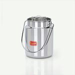 Sumeet Stainless Steel Akhand - Jointless Milk Can/Oil Can/Milk Barni/Oil Pot with Lid, 3000ML capacity, 15Cm Dia, Silver