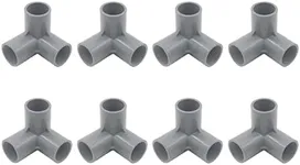 8PCS PVC Pipe Fittings,TTZEZE Heavy Duty Furniture Grade PVC Pipe Connectors,PVC Elbow Corner Fittings for Building PVC Furniture Greenhouse Shed Tent Storage Frame (Grey, 25mm/0.98'' Diameter 3-Way)