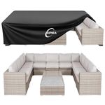 Kipiea Patio Furniture Set Cover Waterproof Winter Outdoor Table Chair Set Covers, 420D Heavy Duty Outdoor Sofa Couch Covers, No Tears Anti UV No Fading (128" L x 128" W x 28" H)