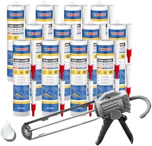 VGS067 Aquarium Safe Silicone Sealant - 100% Waterproof Fish Tank Glue, Clear Structural Adhesive for Glass Building & Repair, High Strength Acidic Cure (10.15 fl oz-12 Pack)
