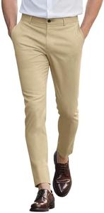 GINGTTO Mens Dress Pants Skinny Fit Stretch Khaki Chino Pants for Men 36x32