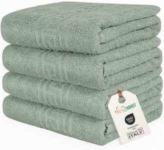nice homeit Lot de 4 Serviettes de Bain en 100% Coton filé à Anneau – Set de Serviettes de Bain Extra Douces et absorbantes. Fabriqué en Italie – Verdon (60 x 100)