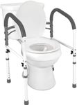 Vaunn Deluxe Bathroom Safety Toilet Rail - Adjustable Toilet Safety Frame - Medical Handrail Assist Grab bar Handle