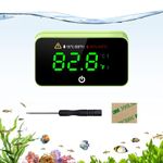 MoonOrange Digital Aquarium Thermometer, Stick-on Fish Tank Thermometer with LED Display, Wireless Aquarium Temperature Measurement with Battery-Change Tool and Extra Sticker. (Green*1)