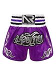 CHICTRY High Waist Muay Thai Shorts High Grade MMA Gym Boxing Kickboxing Shorts for Men and Women 2# Purple 3XL