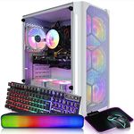 STGAubron Gaming Desktop PC Computer,Intel Core I7 3.4GHz up to 3.9GHz, GeForce GTX 1660 Ti 6G GDDR6, 16G RAM, 512G SSD, WiFi, BT 5.0, RGB Fanx6, RGB Keyboard&Mouse&Mouse Pad, RGB BT Sound Bar, W10H64