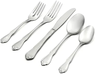 Oneida True Rose 45 Piece Everyday Flatware, Service for 8, 18/0 Stainless Steel, Silverware Set, Silver