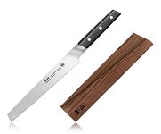 Cangshan TC Series 1021004 Swedish Sandvik 14C28N Steel Forged 8-Inch Bread Knife and Wood Sheath Set